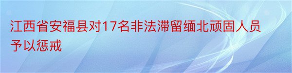 江西省安福县对17名非法滞留缅北顽固人员予以惩戒