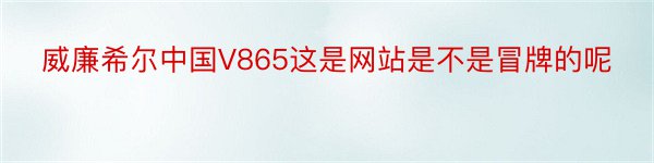 威廉希尔中国V865这是网站是不是冒牌的呢